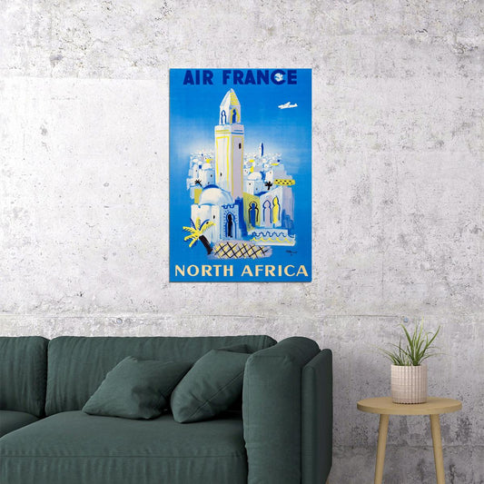 Air France North Africa Vintage Airline Travel Poster Wall Art Print Home Wall Decor - xonomax