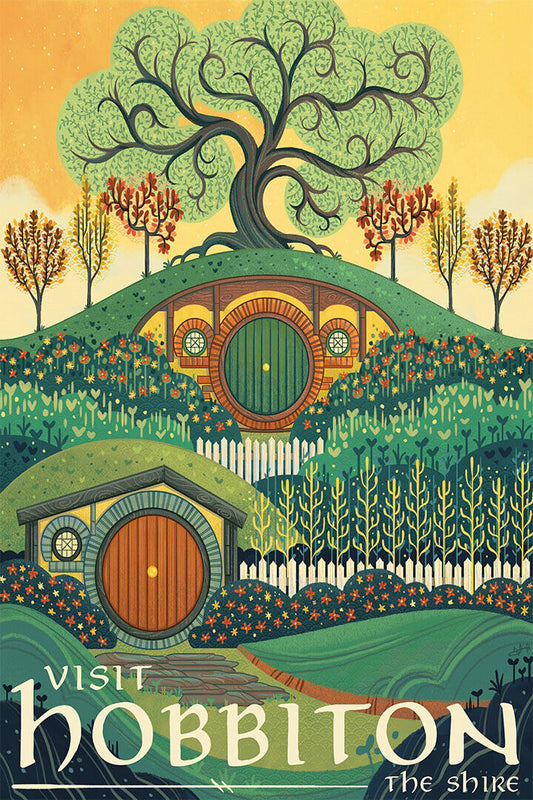 Visit Hobbiton The Shire Lord Of The Rings The Hobbit Poster Wall Art Print Home Wall Decor - xonomax