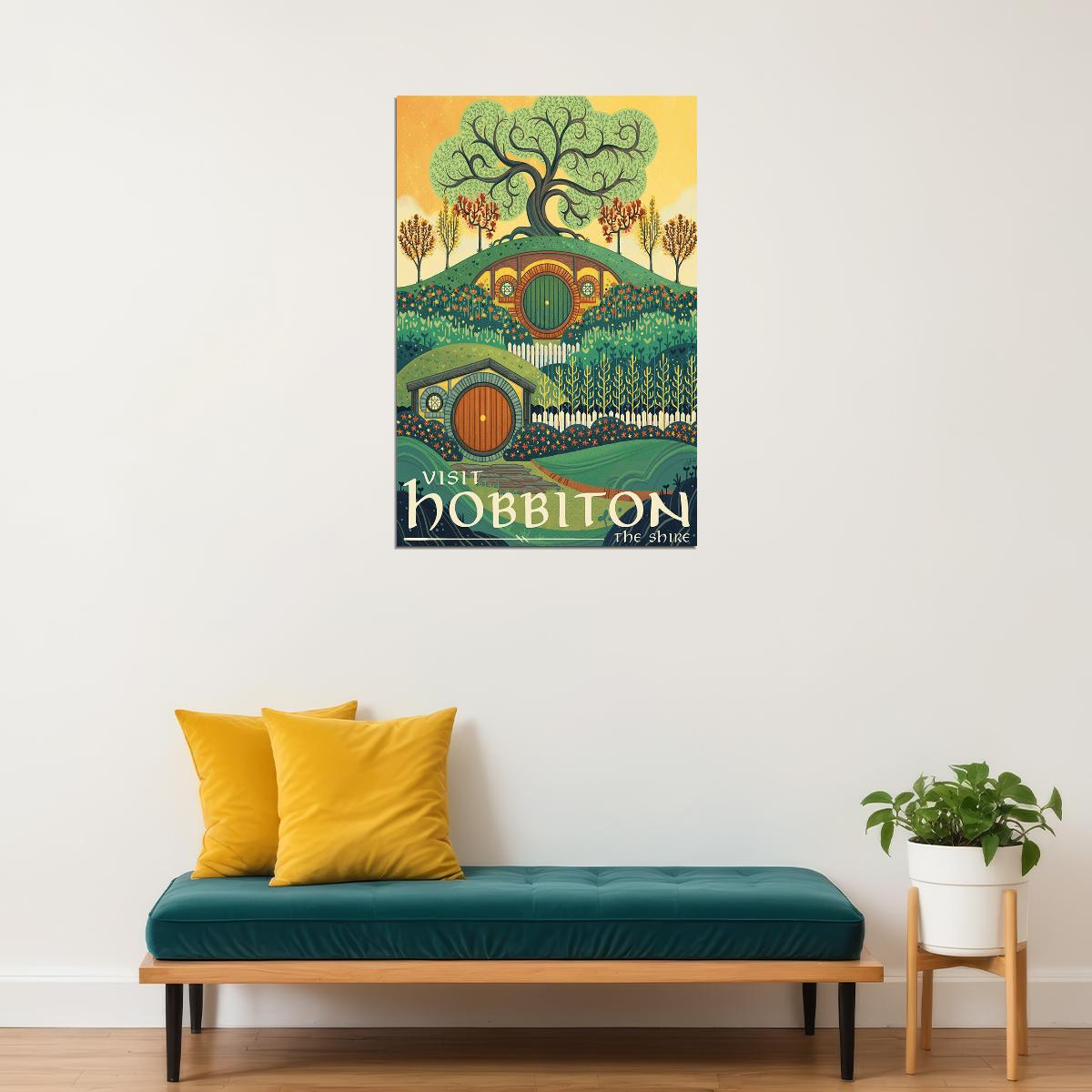Visit Hobbiton The Shire Lord Of The Rings The Hobbit Poster Wall Art Print Home Wall Decor - xonomax