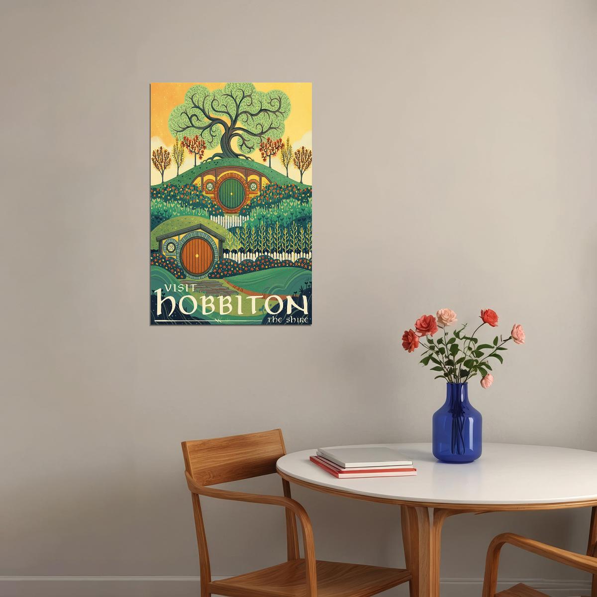 Visit Hobbiton The Shire Lord Of The Rings The Hobbit Poster Wall Art Print Home Wall Decor - xonomax