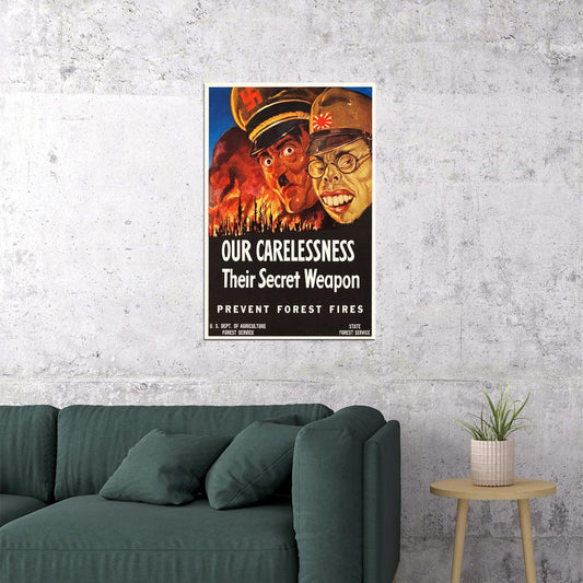 Our Carelessness Forest Fires World War 2 Poster Wall Art Print Home Wall Decor - xonomax
