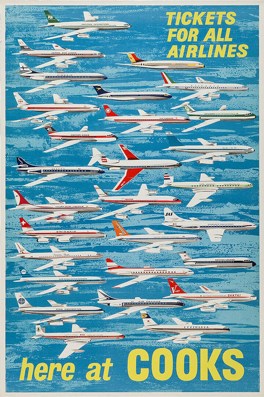Cooks Travel Group Airline Advertisement Vintage Travel Poster Wall Art Print Home Wall Decor - xonomax