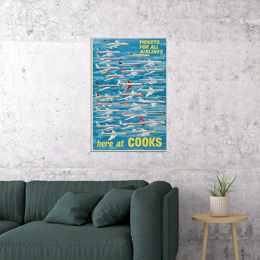 Cooks Travel Group Airline Advertisement Vintage Travel Poster Wall Art Print Home Wall Decor - xonomax