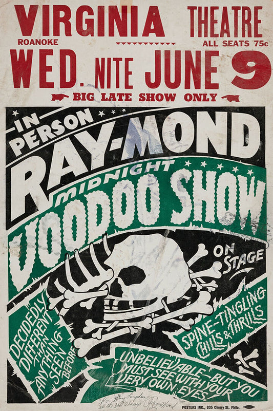 Vintage Magician Ray-mond Voodoo Show Magic Themed Poster Wall Art Print Home Wall Decor - xonomax
