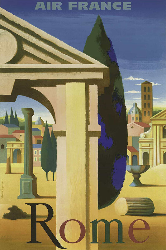 Air France Rome Vintage Style Airline Travel Holiday Poster Wall Art Print Home Wall Decor - xonomax