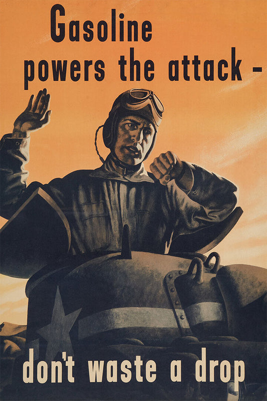 Tank World War 2 Gasoline Powers The Attack Vintage Poster Wall Art Print Home Wall Decor - xonomax