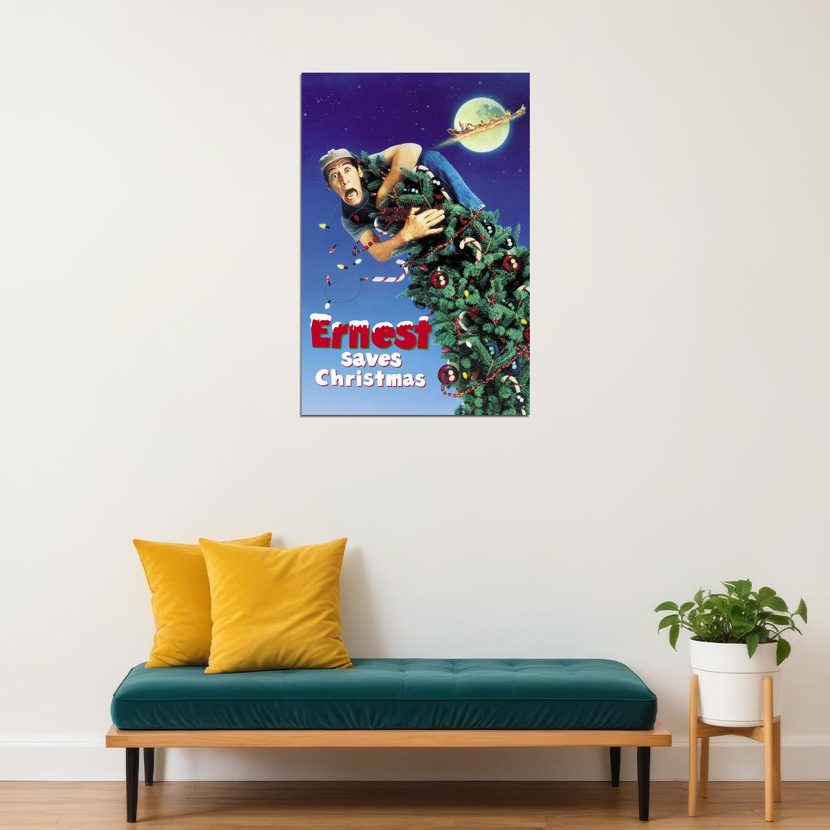Ernest Saves Christmas 1988 Movie Comedy Family Poster Wall Art Print Home Wall Decor - xonomax