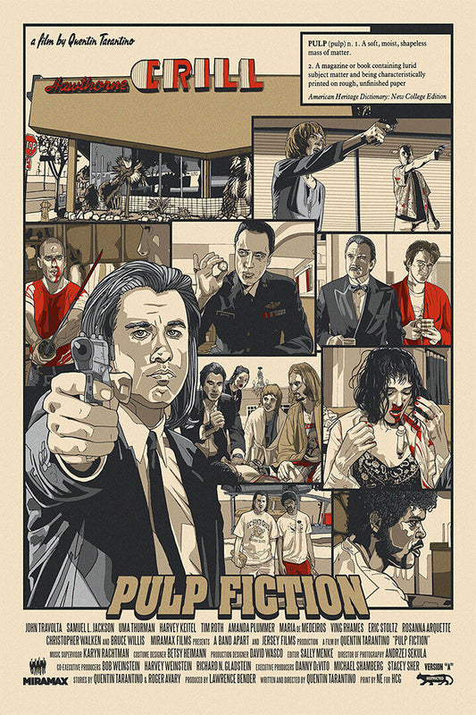 Pulp Classic Movie Action Crime Excitement Poster Wall Art Print Home Wall Decor - xonomax