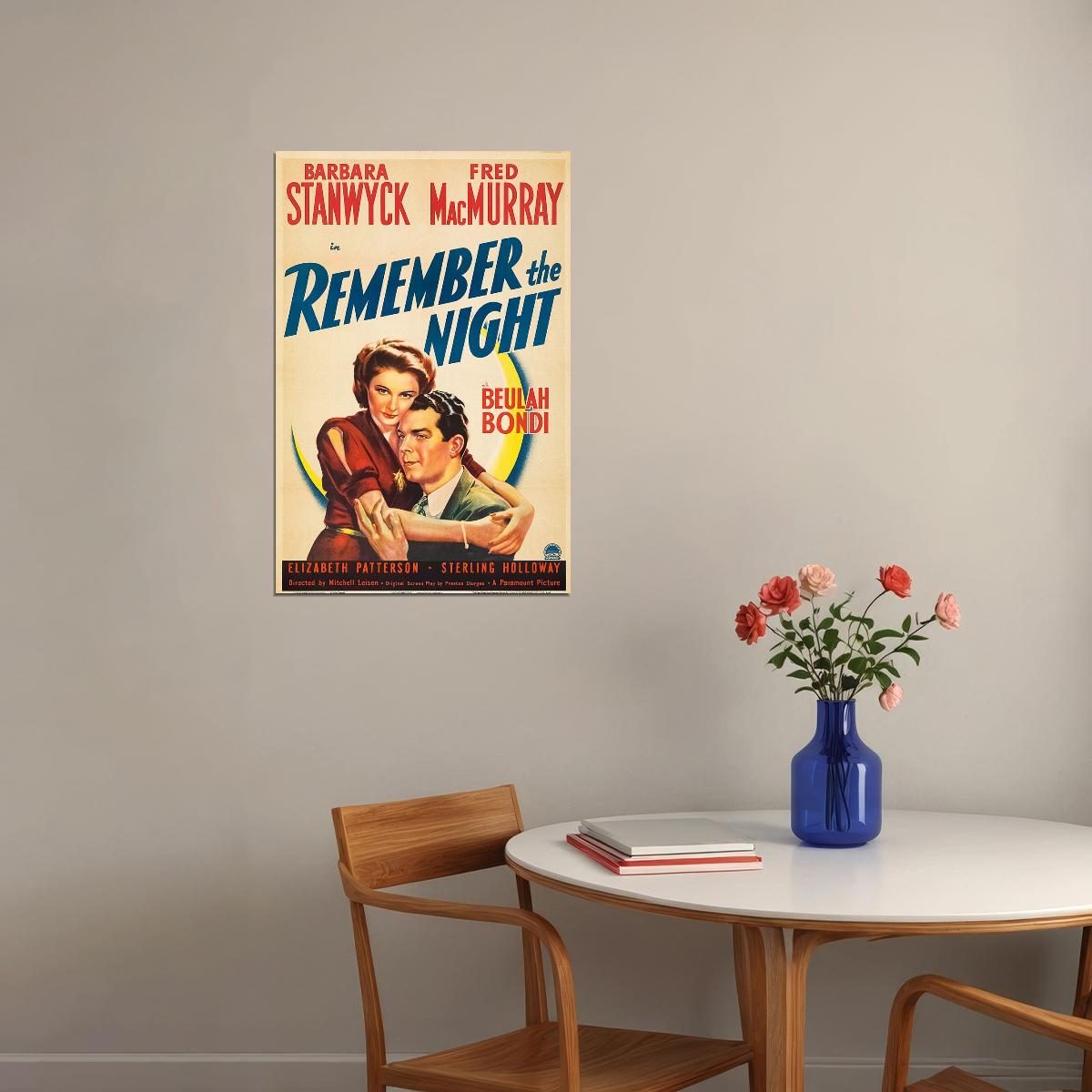 Remember The Night Movie Comedy Drama Romance Poster Wall Art Print Home Wall Decor - xonomax