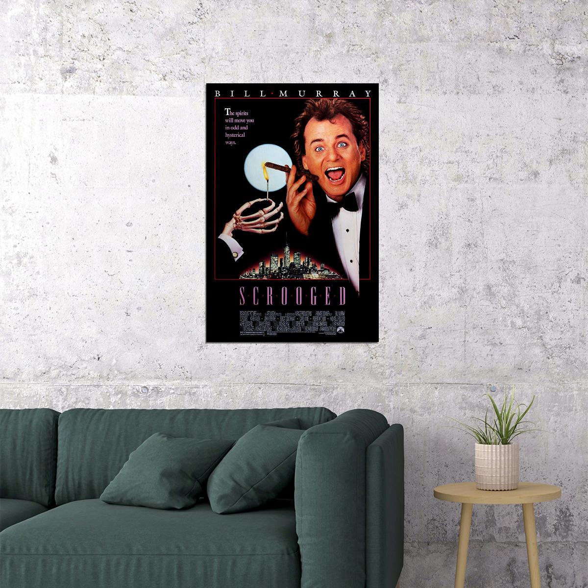 Scrooged Movie Comedy Drama Fantasy Poster Wall Art Print Home Wall Decor
