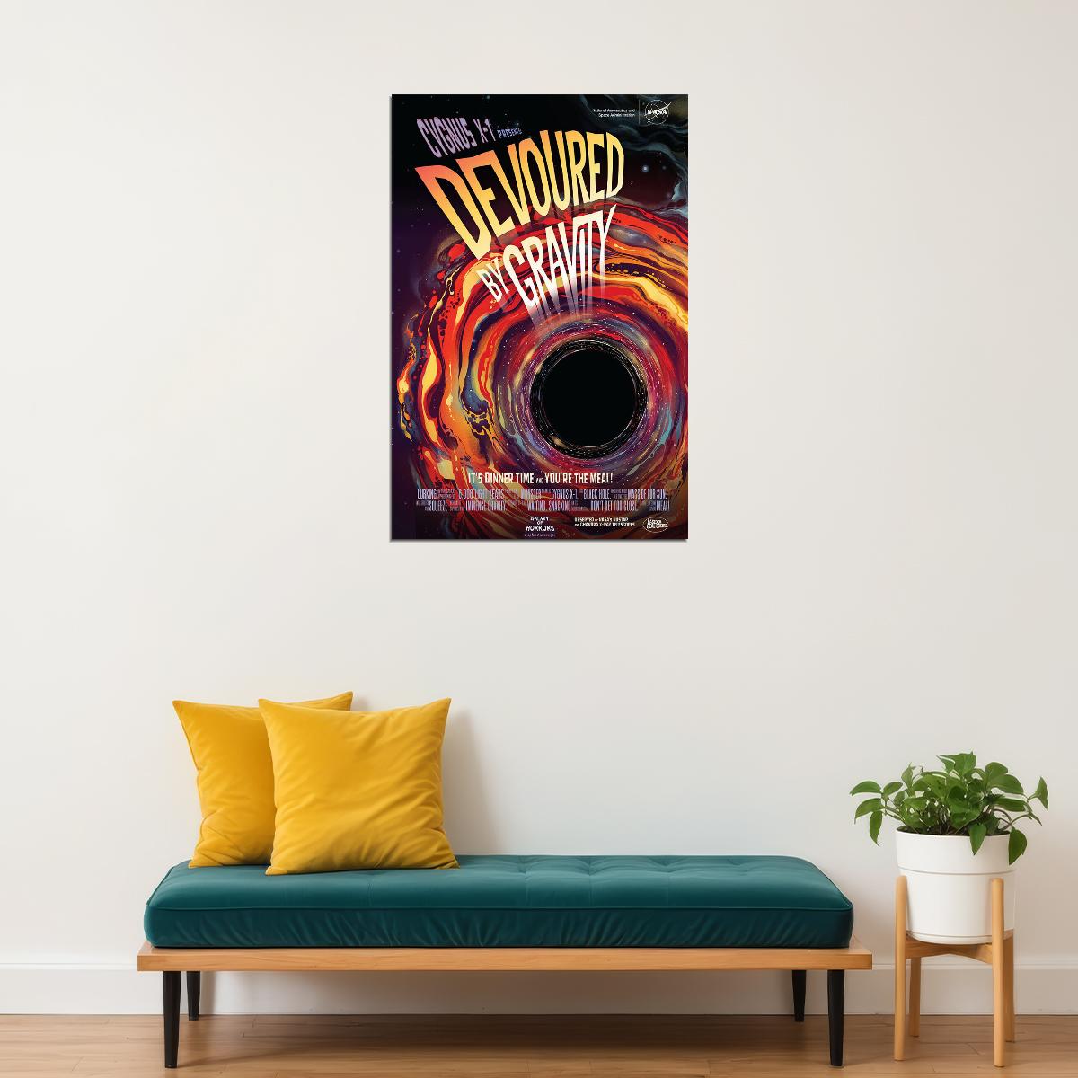 Cygnus X-1 Devoured By Gravity! Nasa Movie Style Space Poster Wall Art Print Home Wall Decor - xonomax
