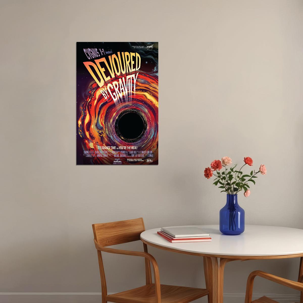 Cygnus X-1 Devoured By Gravity! Nasa Movie Style Space Poster Wall Art Print Home Wall Decor - xonomax