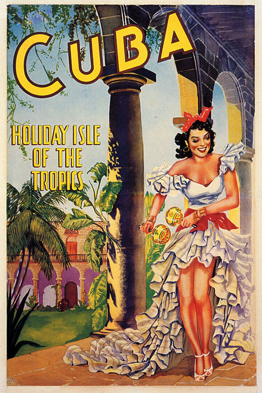 Cuba 1949 Holiday Isle Vacation Vintage Style Travel Poster Wall Art Print Home Wall Decor - xonomax