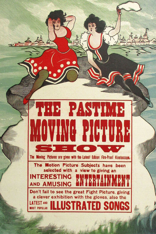 The Pastime Moving Picture Show 1913 Silent Movie Poster Wall Art Print Home Wall Decor - xonomax