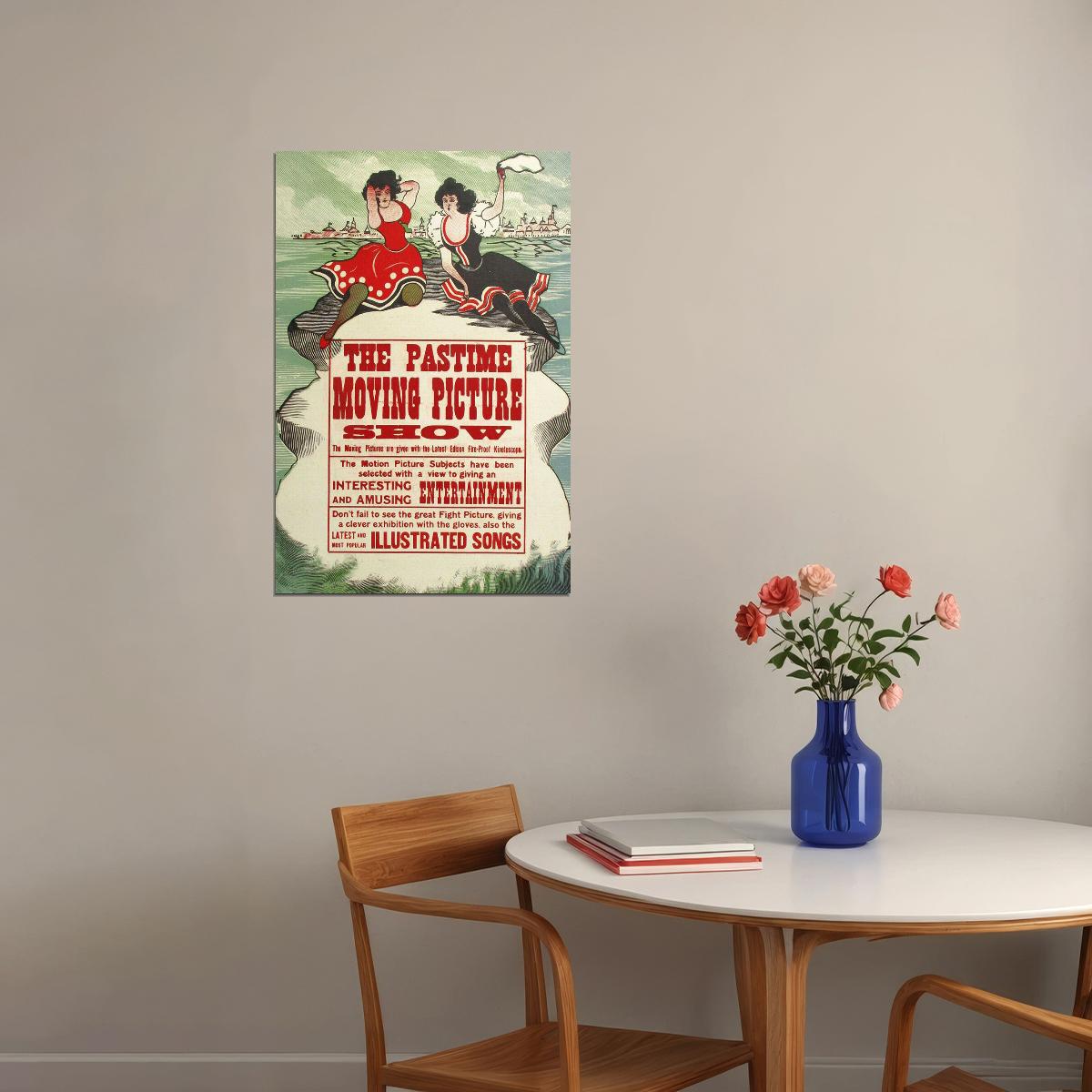 The Pastime Moving Picture Show 1913 Silent Movie Poster Wall Art Print Home Wall Decor - xonomax