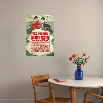 The Pastime Moving Picture Show 1913 Silent Movie Poster Wall Art Print Home Wall Decor - xonomax