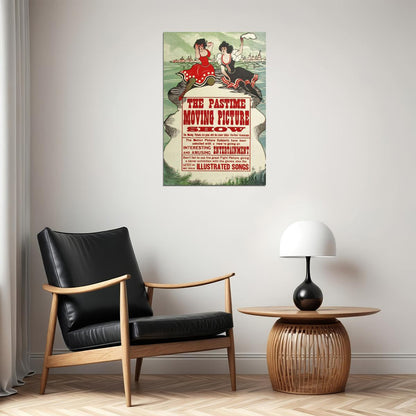 The Pastime Moving Picture Show 1913 Silent Movie Poster Wall Art Print Home Wall Decor - xonomax