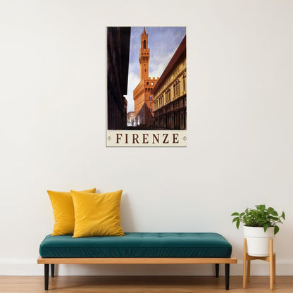 1938 Tower Of The Palazzo Vecchio Florence Italy Travel Poster Wall Art Print Home Wall Decor - xonomax