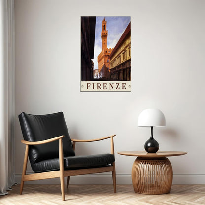 1938 Tower Of The Palazzo Vecchio Florence Italy Travel Poster Wall Art Print Home Wall Decor - xonomax