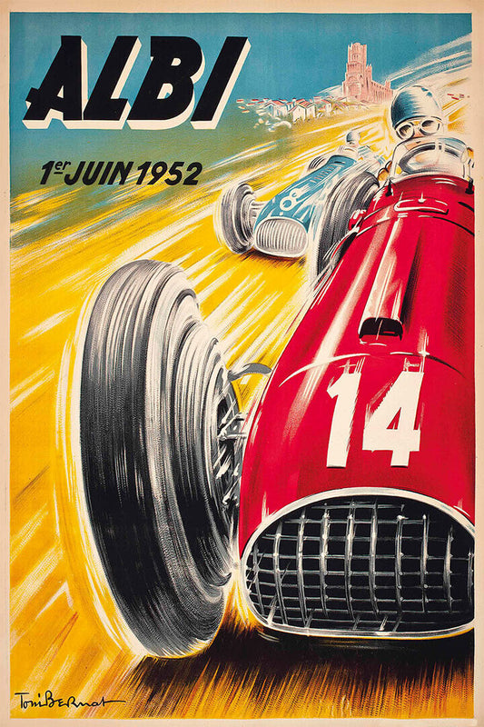 Albi Auto Race Vintage Style Racing Car Poster Wall Art Print Home Wall Decor - xonomax