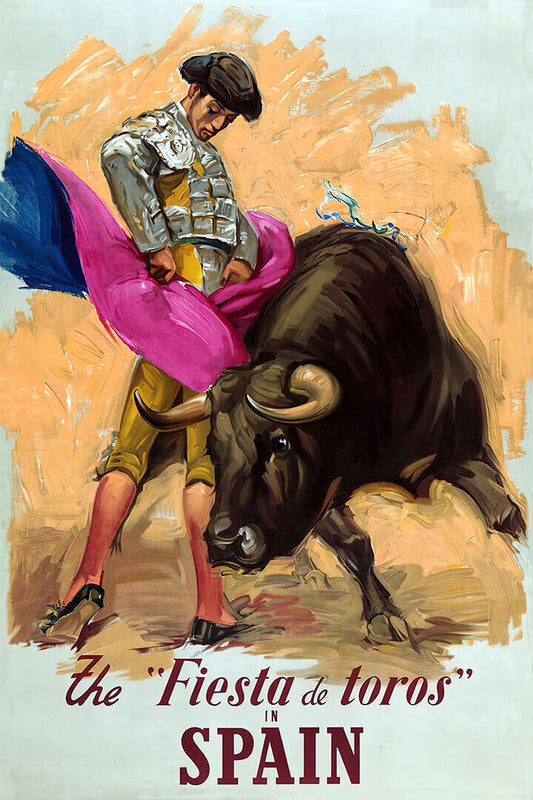 1950s Fiesta De Toros Spain Bullfighting Vintage Travel Poster Wall Art Print Home Wall Decor - xonomax