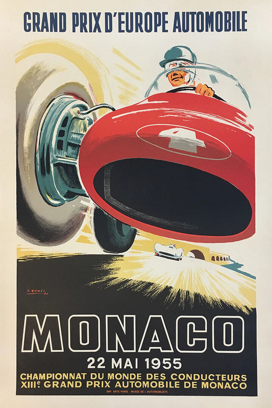 1955 Monaco Grand Prix Auto Racing Poster Wall Art Print Home Wall Decor - xonomax