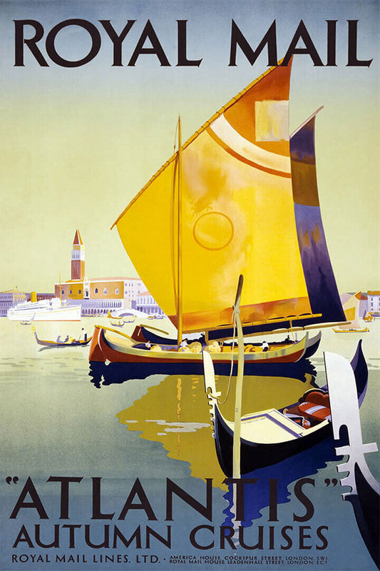 Royal Mail Atlantis Autumn Cruises Vintage Style Poster Wall Art Print Home Wall Decor