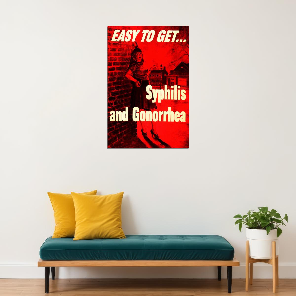 Syphilis And Gonorrhea Easy To Get Awareness Poster Wall Art Print Home Wall Decor - xonomax