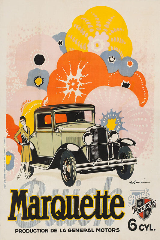 1920s Buick Marquette Vintage Auto Old Car Advertising Poster Wall Art Print Home Wall Decor - xonomax
