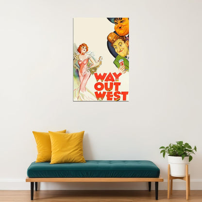 Way Out West 1937 Movie Comedy Family Western Poster Wall Art Print Home Wall Decor - xonomax