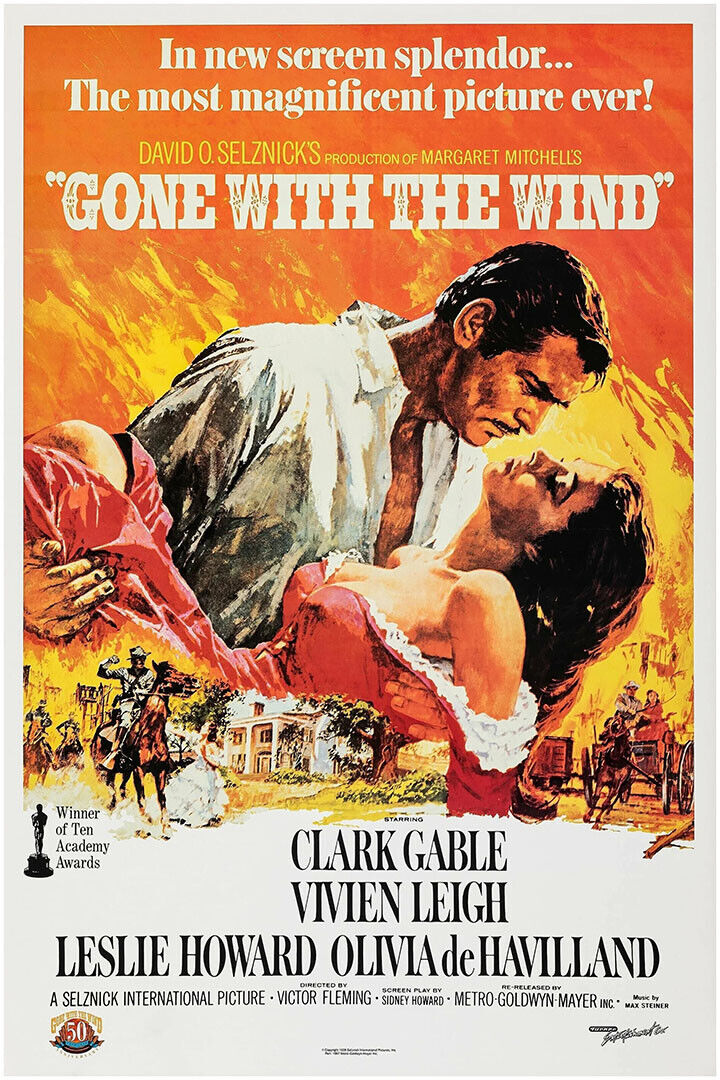 Gone With The Wind Movie Drama Romance Poster Wall Art Print Home Wall Decor