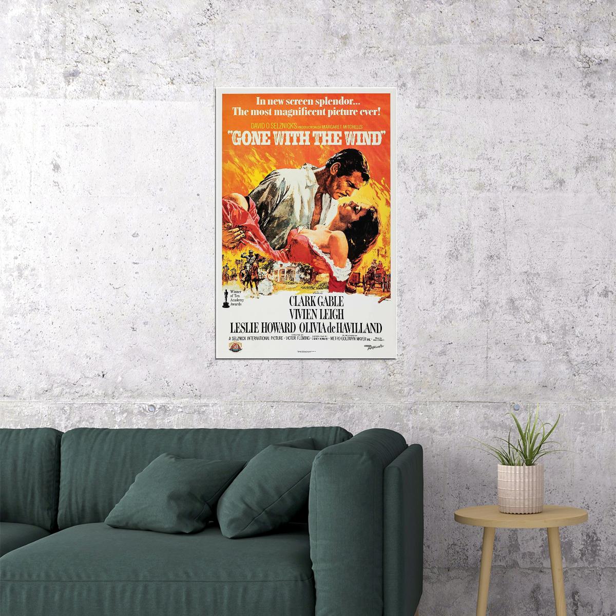 Gone With The Wind Movie Drama Romance Poster Wall Art Print Home Wall Decor