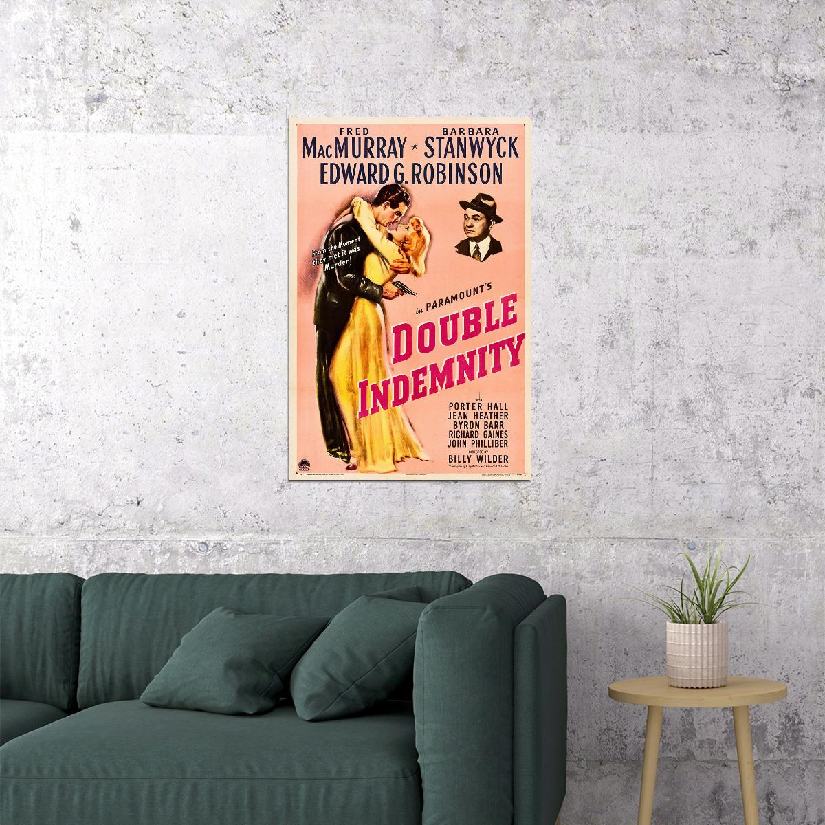 Scene From Double Indemnity Drama Crime Poster Wall Art Print Home Wall Decor