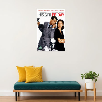His Girl Friday Movie Comedy Drama Romance Poster Wall Art Print Home Wall Decor - xonomax