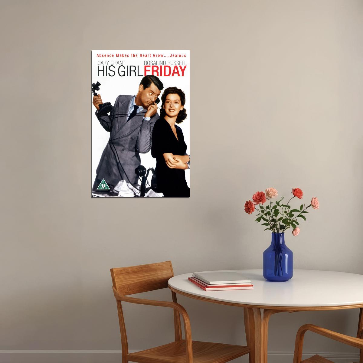 His Girl Friday Movie Comedy Drama Romance Poster Wall Art Print Home Wall Decor - xonomax