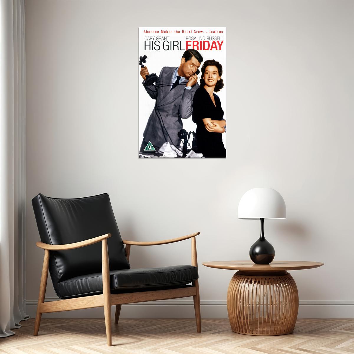 His Girl Friday Movie Comedy Drama Romance Poster Wall Art Print Home Wall Decor - xonomax