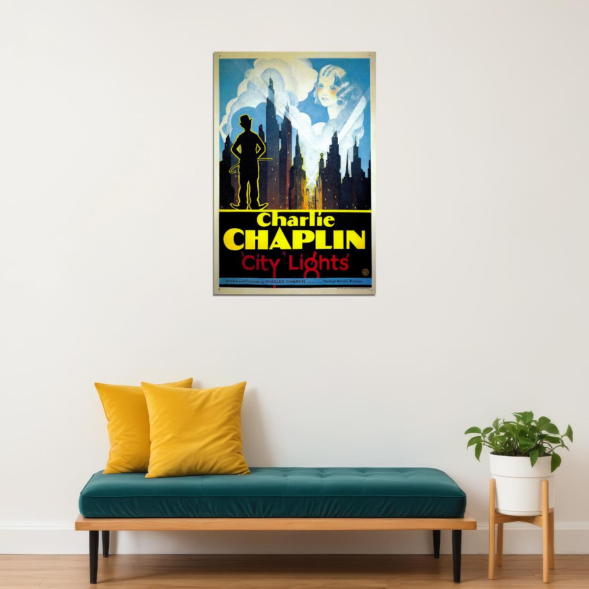 City Lights 1931 Movie Comedy Drama Romance Poster Wall Art Print Home Wall Decor - xonomax