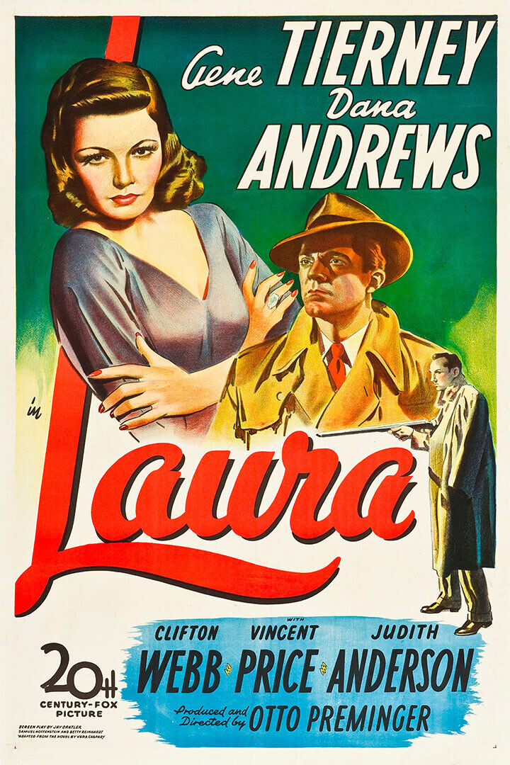 Laura 1944 Movie Drama Film Noir Mystery Poster Wall Art Print Home Wall Decor - xonomax