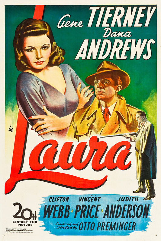 Laura 1944 Movie Drama Film Noir Mystery Poster Wall Art Print Home Wall Decor - xonomax