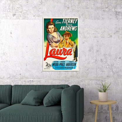 Laura 1944 Movie Drama Film Noir Mystery Poster Wall Art Print Home Wall Decor - xonomax