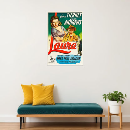 Laura 1944 Movie Drama Film Noir Mystery Poster Wall Art Print Home Wall Decor - xonomax