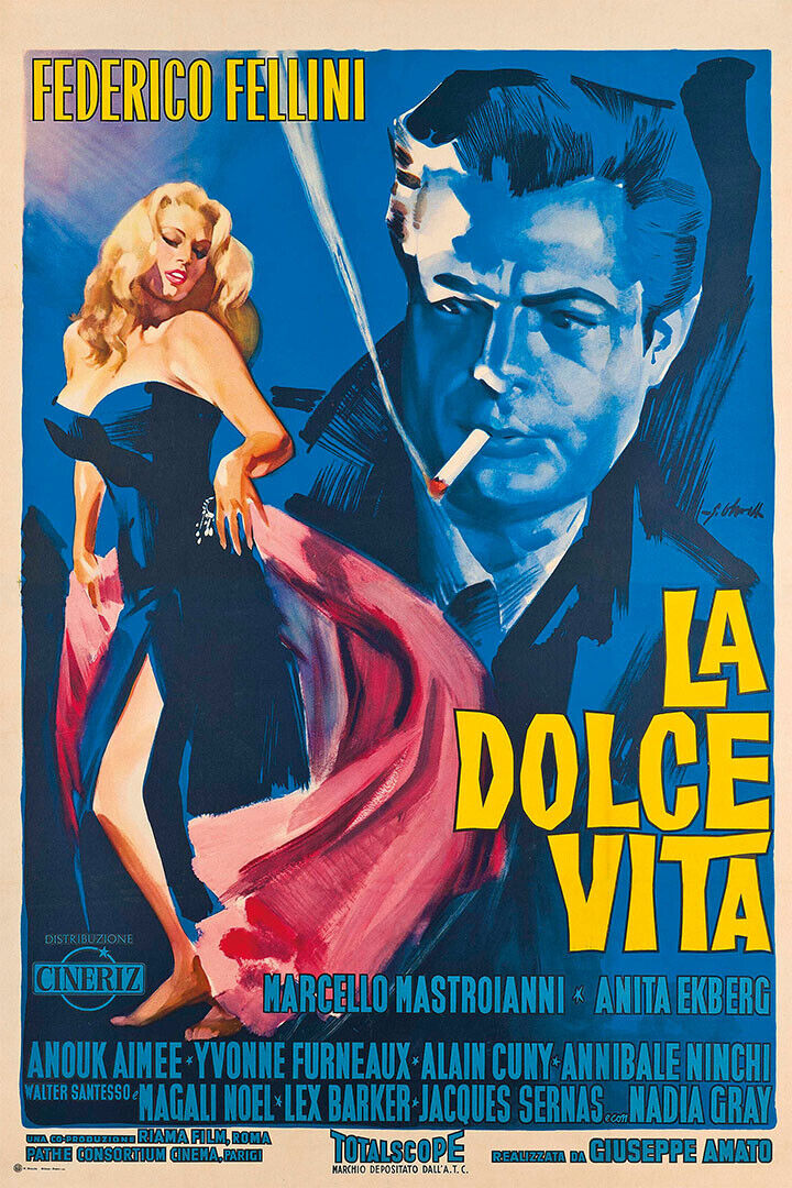 La Dolce Vita Movie Comedy Drama Poster Wall Art Print Home Wall Decor - xonomax