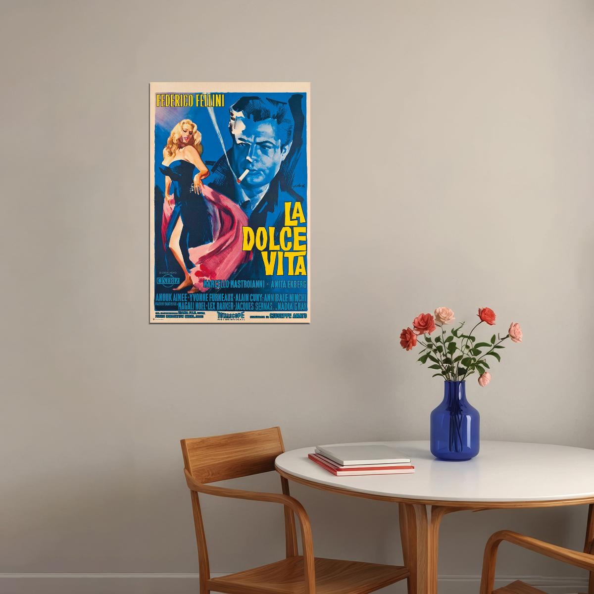 La Dolce Vita Movie Comedy Drama Poster Wall Art Print Home Wall Decor - xonomax