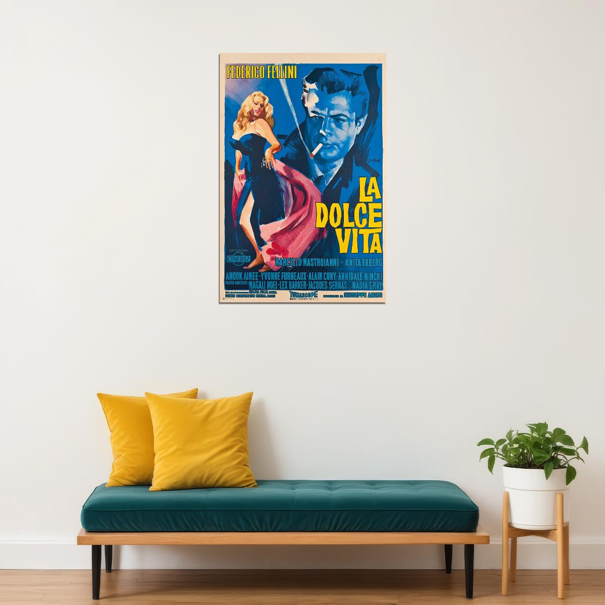 La Dolce Vita Movie Comedy Drama Poster Wall Art Print Home Wall Decor - xonomax