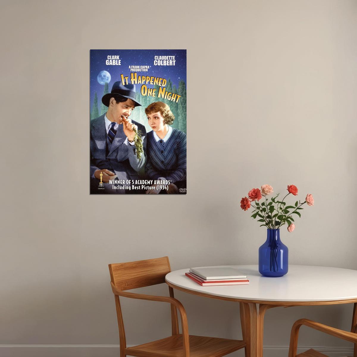 It Happened One Night Movie Comedy Romance Poster Wall Art Print Home Wall Decor - xonomax