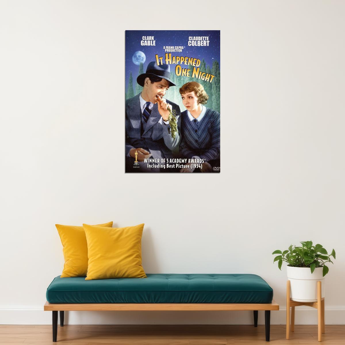 It Happened One Night Movie Comedy Romance Poster Wall Art Print Home Wall Decor - xonomax