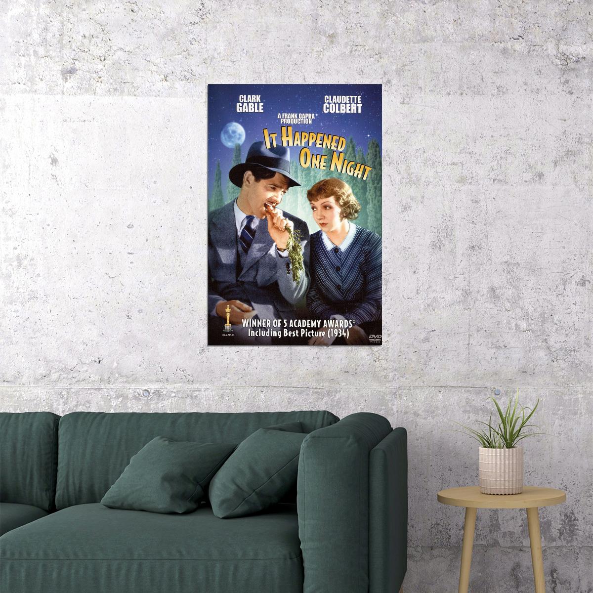 It Happened One Night Movie Comedy Romance Poster Wall Art Print Home Wall Decor - xonomax