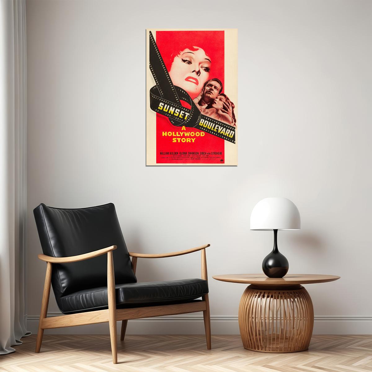 Sunset Boulevard Movie Drama Film Noir Poster Wall Art Print Home Wall Decor - xonomax