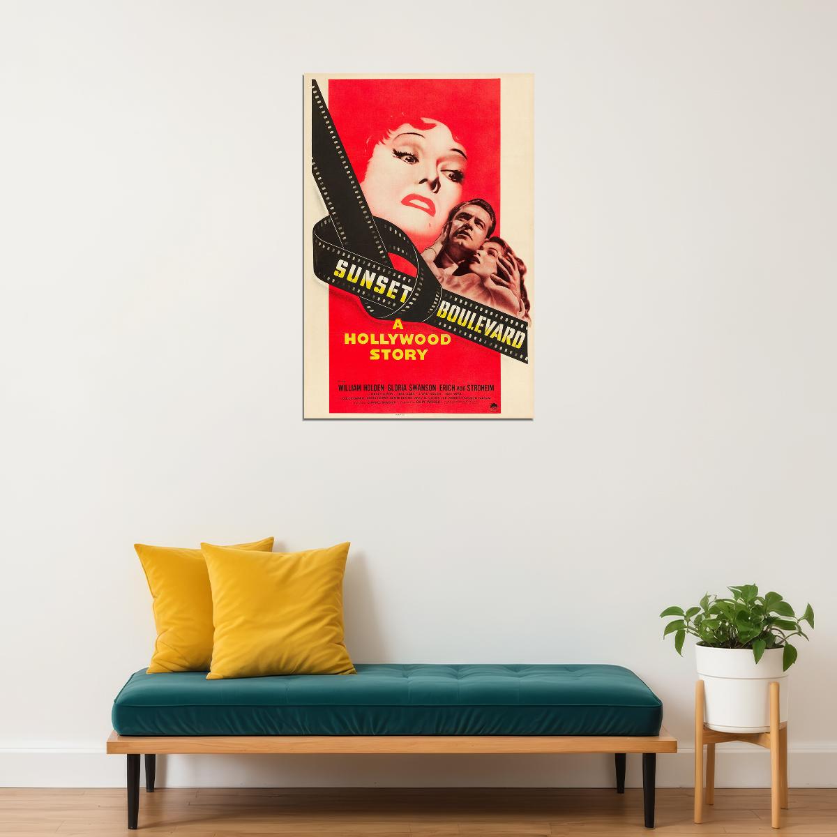 Sunset Boulevard Movie Drama Film Noir Poster Wall Art Print Home Wall Decor - xonomax