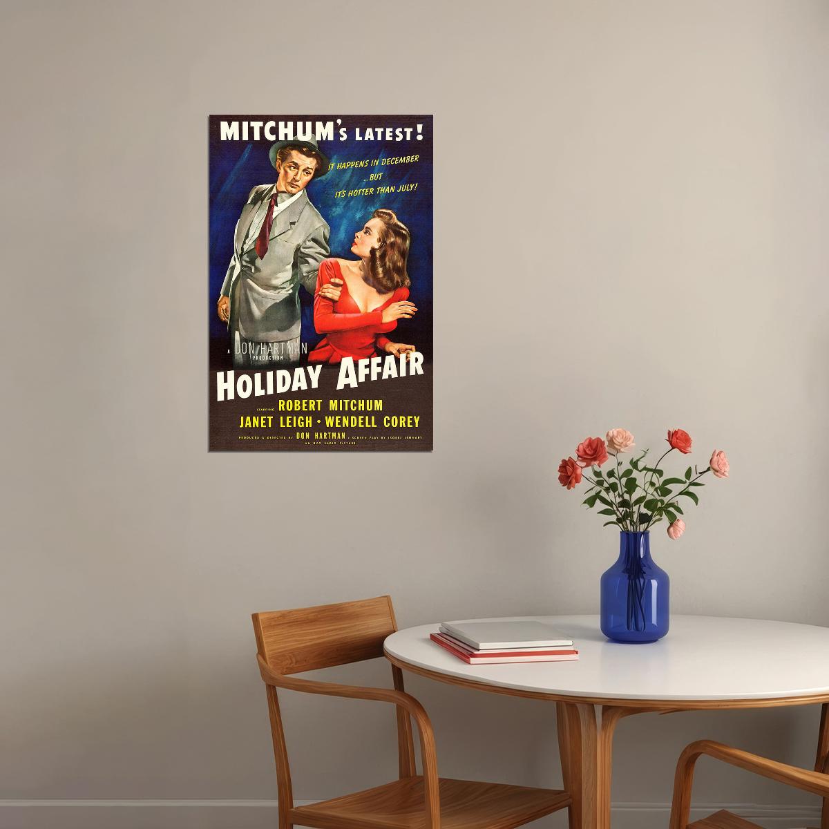 Holiday Affair Movie Comedy Drama Family Poster Wall Art Print Home Wall Decor - xonomax